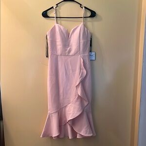 Laundry By Shelli Segal Blush Asymmetrical Dress NWT. Size 2